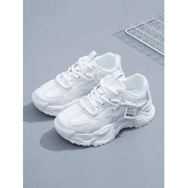 Letter Lace Up Sports Chunky Sneakers