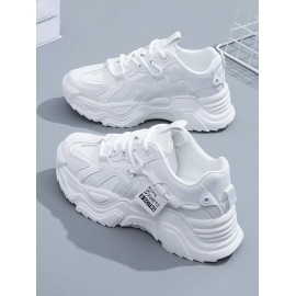 Letter Lace Up Sports Chunky Sneakers