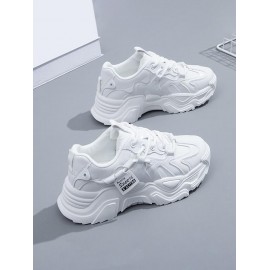 Letter Lace Up Sports Chunky Sneakers