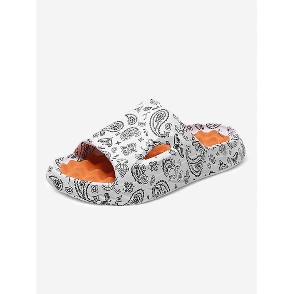Couple Paisley Pattern Clouds Slides Slippers