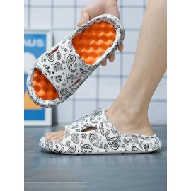 Couple Paisley Pattern Clouds Slides Slippers