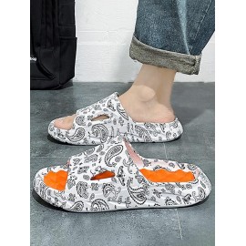Couple Paisley Pattern Clouds Slides Slippers