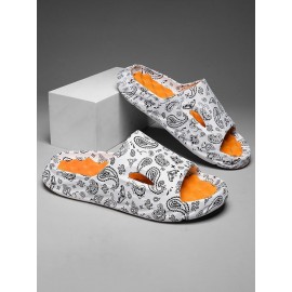 Couple Paisley Pattern Clouds Slides Slippers